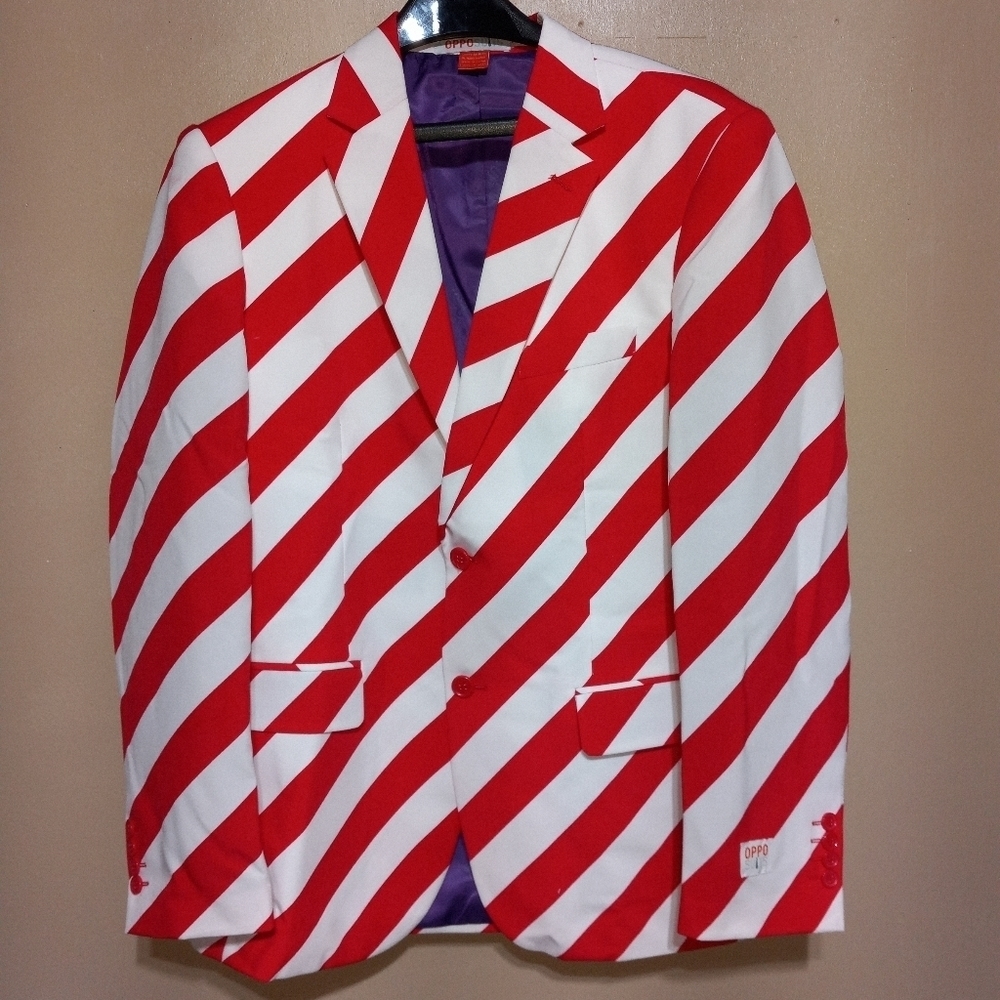 OPPOSUITS candy striped holidays sports coat, 4th of July, Bert from Mary Poppin